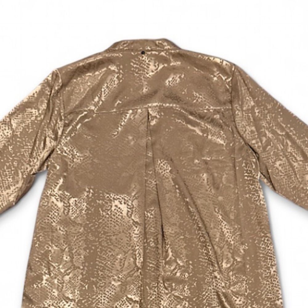 Adrienne Landau Onyx Satin Tunic Convertible Tunic Top Tan Snake Print - Picture 10 of 17